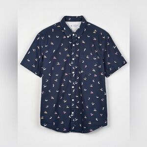 Original Penguin Dark Blue Shirt with Multicolor Pattern